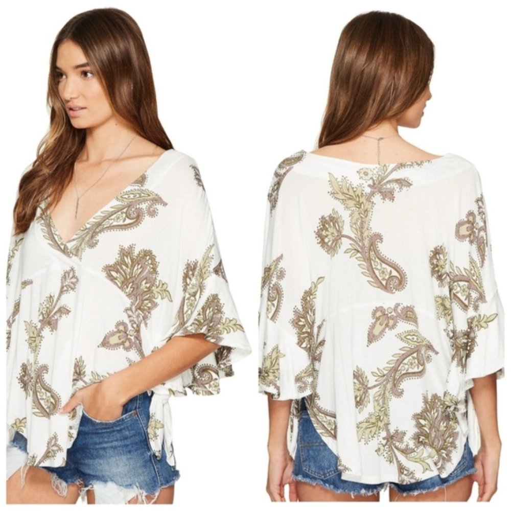 Free People Maui Wowie Boho Paisley Blouse